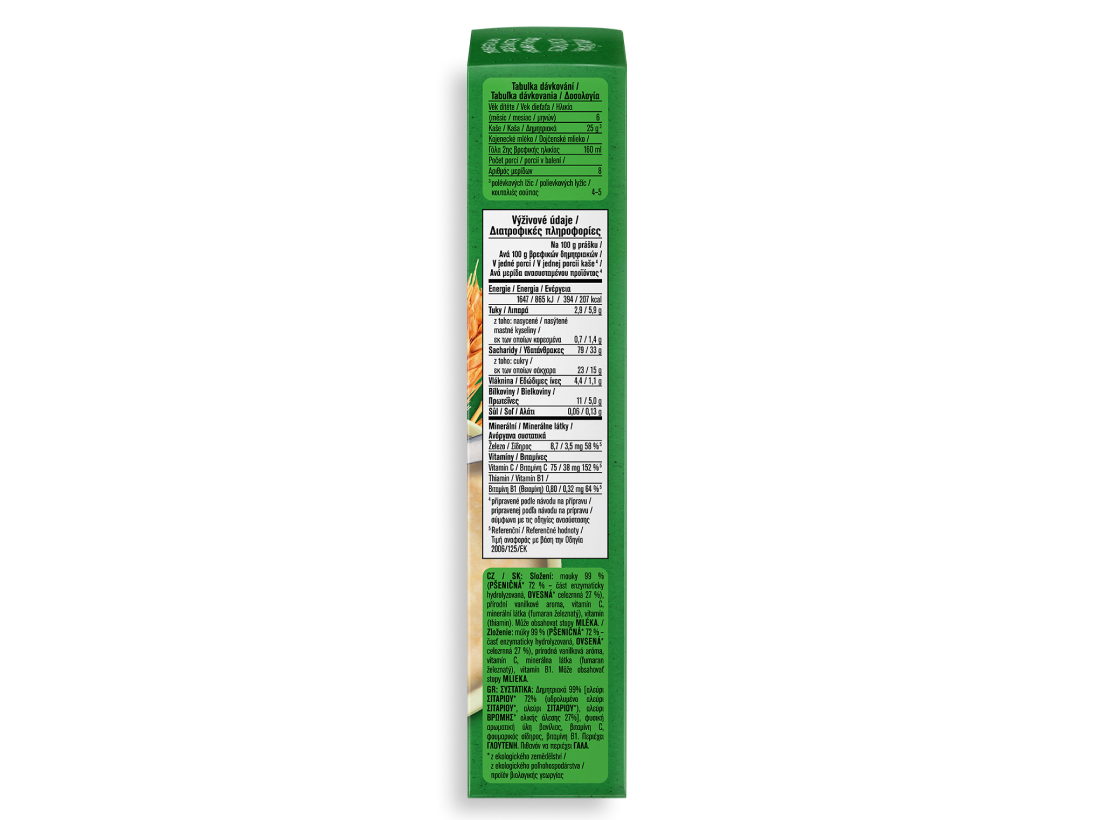 Gerber organic Βρεφικά Δημητριακά με Σιτάρι, Βρώμη & γεύση Βανίλιας