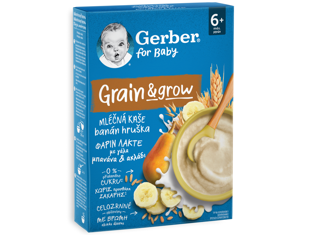 Gerber Φαρίν Λακτέ με γάλα Μπανάνα & Αχλάδι