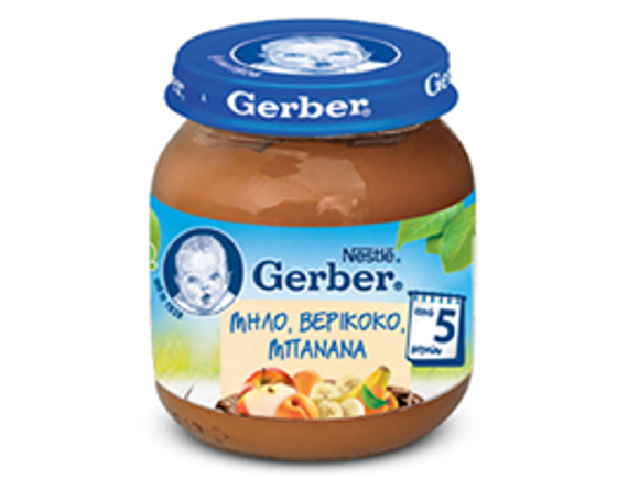 Gerber Παιδική Τροφή Μήλο Βερίκοκο Μπανάνα