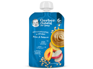 Gerber Φρουτοπουρές με Βρώμη Μήλο & Ροδάκινο