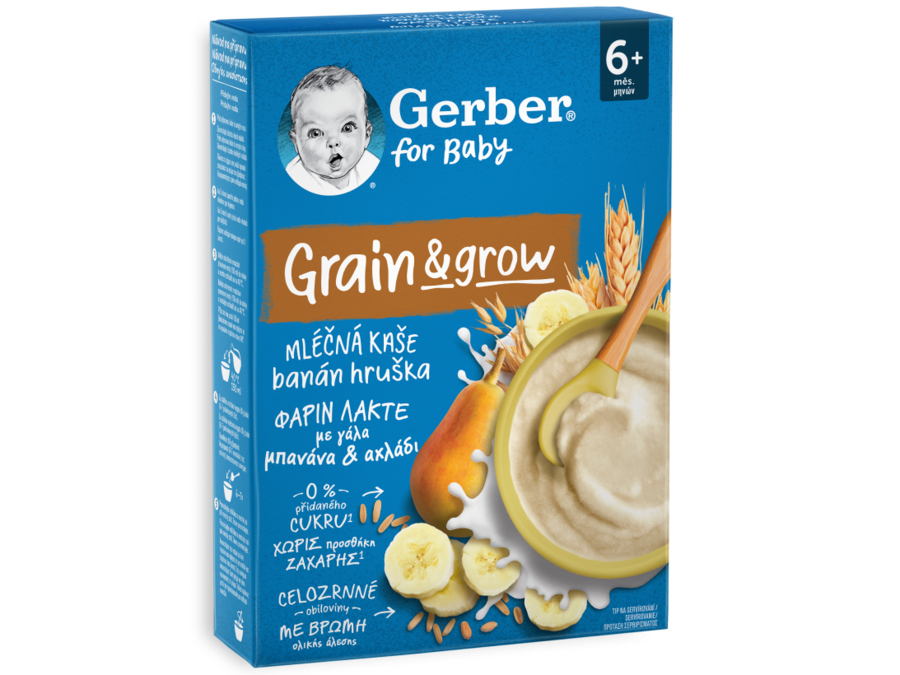 Gerber Φαρίν Λακτέ με γάλα Μπανάνα & Αχλάδι
