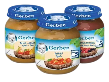 Gerber Έτοιμα Βρεφικά Γεύματα με Φρούτα Gerber Έτοιμα Βρεφικά Γεύματα με Φρούτα