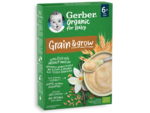 Gerber organic Βρεφικά Δημητριακά με Σιτάρι, Βρώμη & γεύση Βανίλιας
